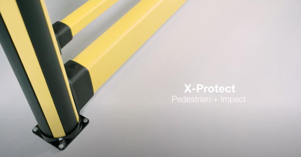Montere Fodgængerbarrieren med påkørselsbarriere X-Protect Axelent