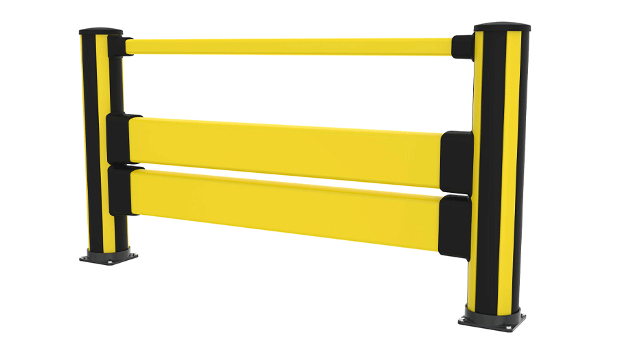 Black and yellow pedestrian with double impact configuration single section