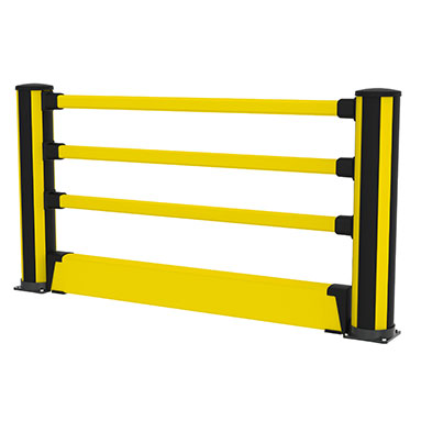 Fodgængergelænder med gulvbarriere