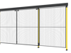 Double sliding door with 2-step rail