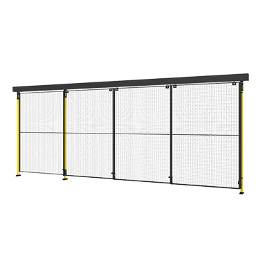 Tredobbelt skydedør med 3-trins skinne