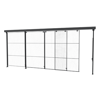 Tredobbelt skydedør med 3-trins skinne