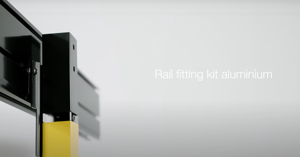 Samle Skinnebeslagssæt til skydedøre, aluminium maskinafskærmning Axelent