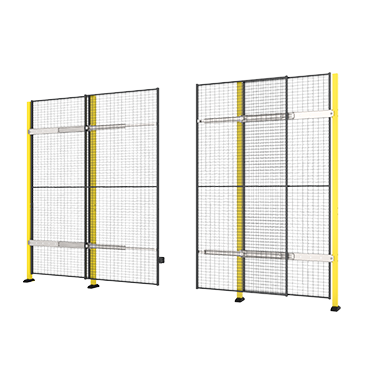 Skydedør uden skinne med lås i midten