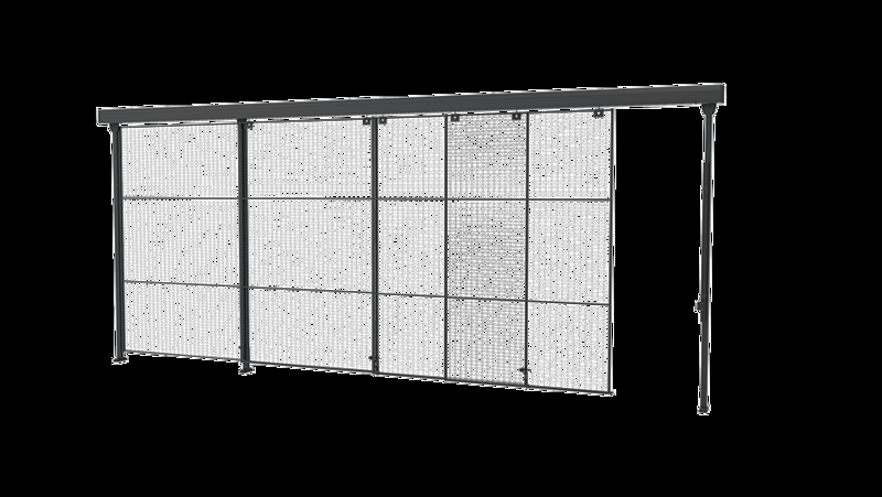 Tredobbelt skydedør med 3-trins skinne